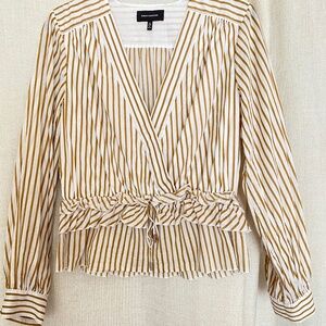 Robert Rodriguez Mariel Stripe Top - cotton white/ yellow